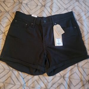 Levi's Womens Size 10 Mid Length Mis Rise DENIM Jean Shorts, Black, 30"